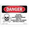 Signmission OSHA Danger Sign, 18" Height, Rigid Plastic, Chlorine Hazard Area, Landscape, 1824-L-1067 OS-DS-P-1824-L-1067 - alternate 1